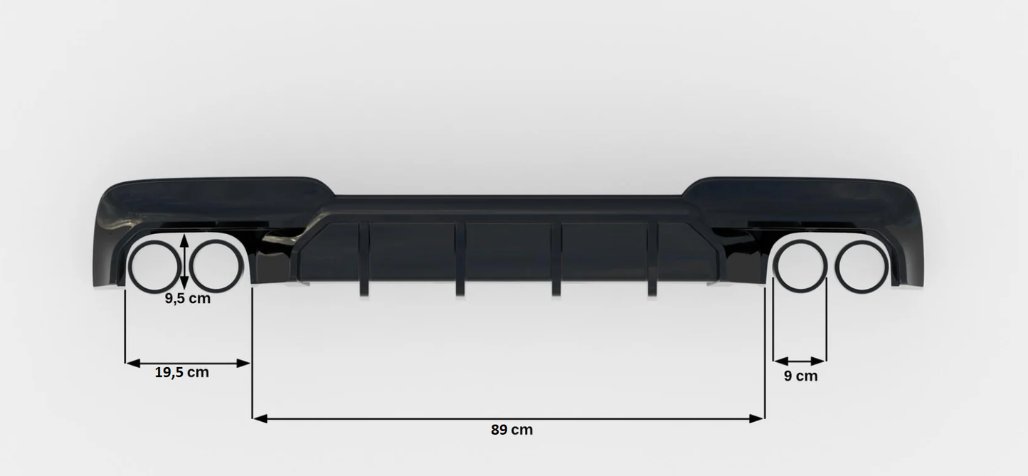 Dokładka Tylna V.2 BMW 5 M-Pack F10 / F11 (Wersja z dwoma podwójnymi wydechami)