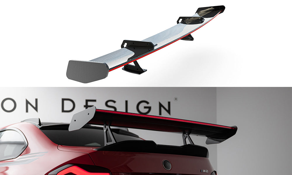 Karbonowy Spoiler Z Górnymi Mocowaniami + LED pasujący do BMW M2 G87