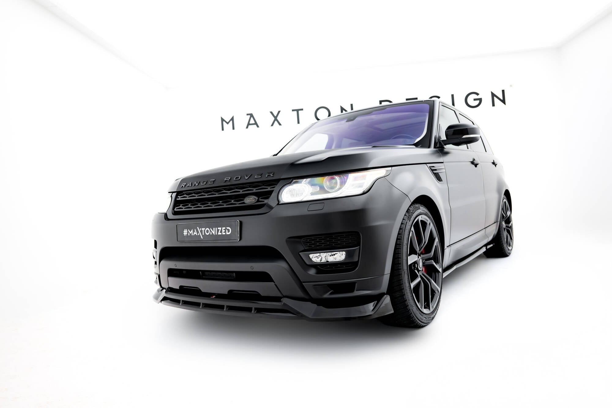 Gloss Black Front Bumper Lip Splitter Spoiler Kit – 4-Piece – For Range Rover Sport & Land Rover – Universal Fit