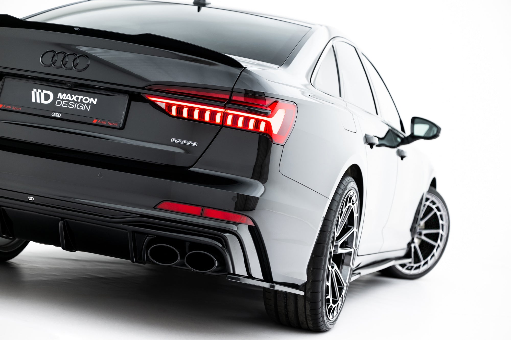 ロエン セマンティックデザイン スリーピース スカル ラインストーン 黒 A6 Rear Side Splitters Audi A6 S-Line / S6 C8 / C8 Facelift – Maxton