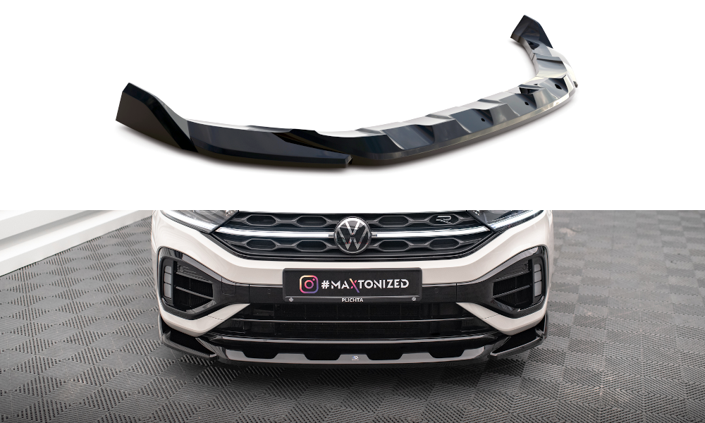 Spoiler Frontali Auto per VW T-ROC TROC 2018 2019 2020, Paraurti Anteriore  Labbro Spoiler Splitter Diffusore Lip Body Kit Accessori,Glossyblack :  : Auto e Moto