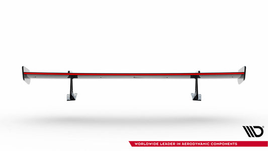 Karbonowy Spoiler Z Górnymi Mocowaniami + LED pasujący do Audi A5 / A5 S-Line / S5 / RS5 Coupe F5 / F5 Facelift
