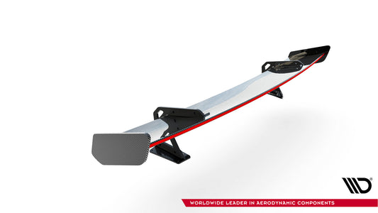 Karbonowy Spoiler Z Górnymi Mocowaniami + LED pasujący do Audi A5 / A5 S-Line / S5 / RS5 Coupe F5 / F5 Facelift