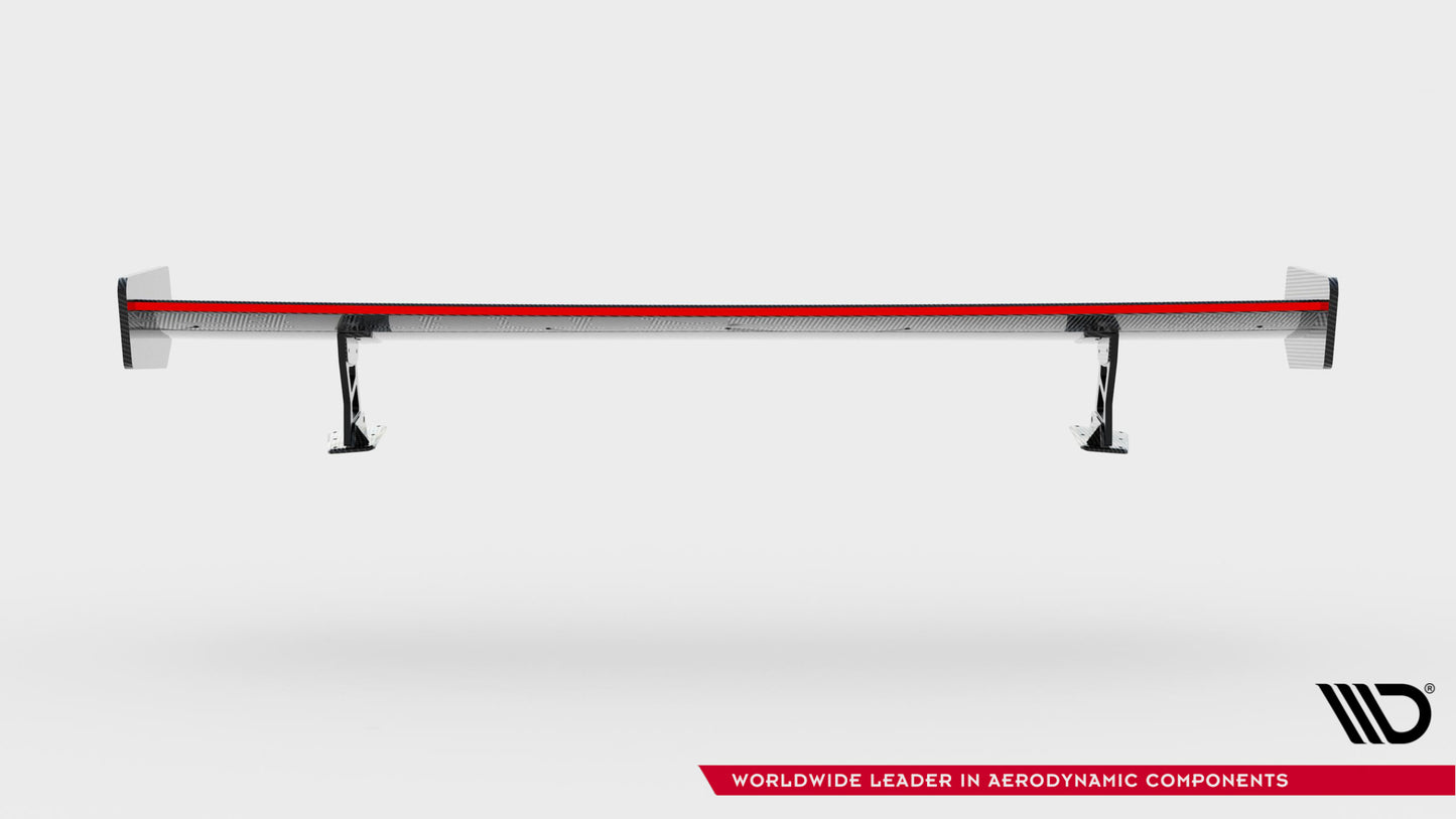 Carbon Spoiler With External Brackets Uprights + LED suitable for BMW 3 Coupe E46