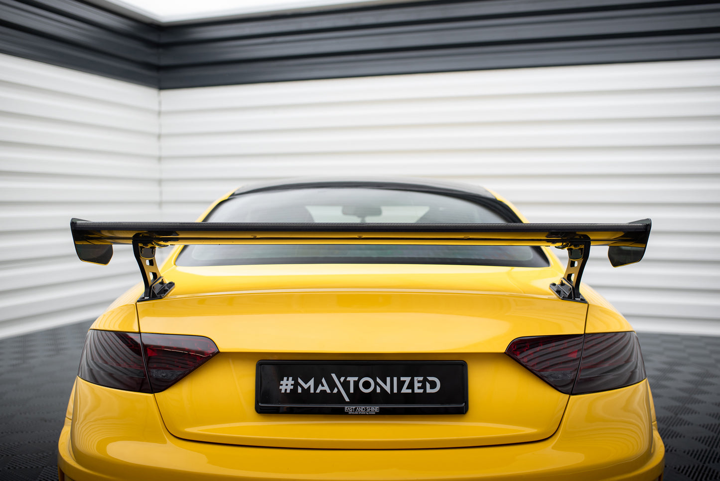 Carbon Spoiler With External Brackets Uprights  suitable for Audi A5 Coupe 8T