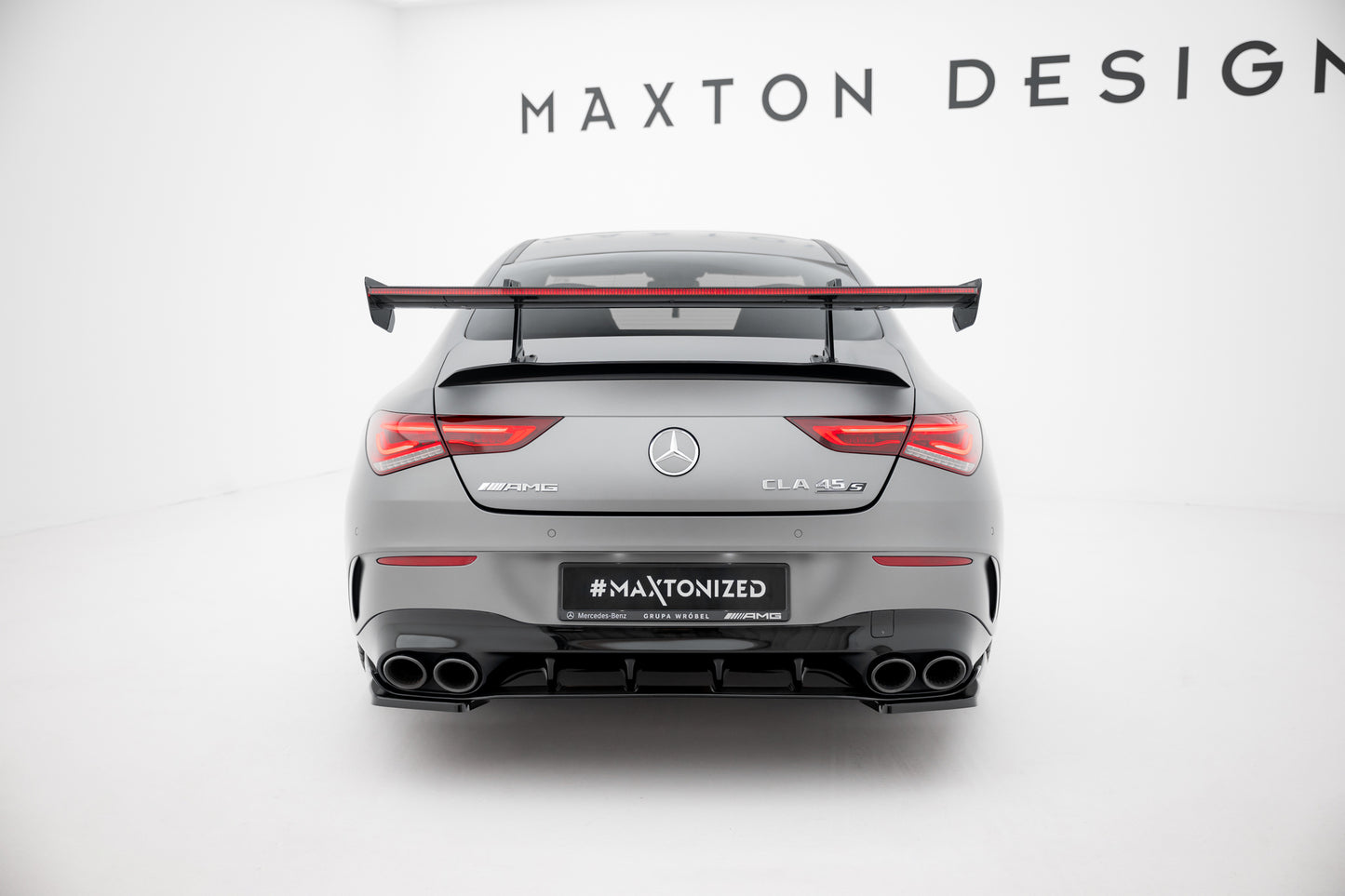 Karbonowy Spoiler Z Górnymi Mocowaniami + LED pasujący do Mercedes-Benz CLA Coupe C118 / C118 Facelift