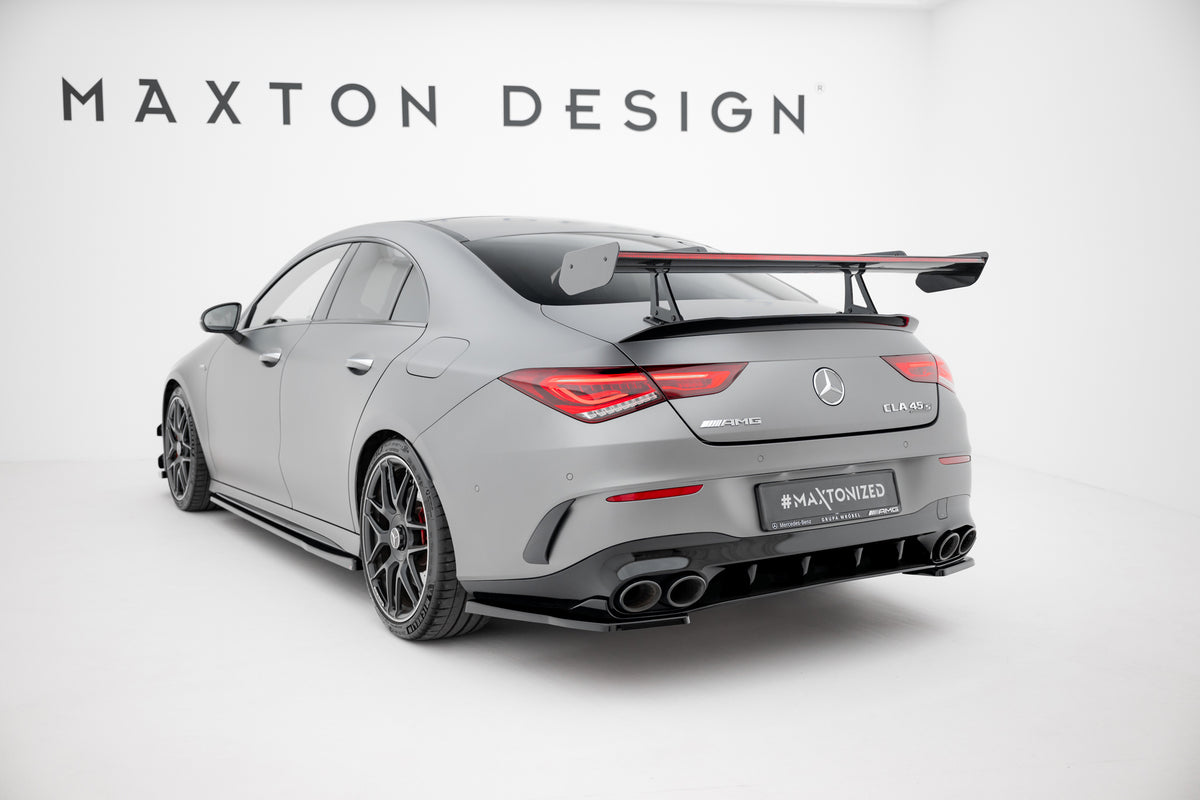 Karbonowy Spoiler Z Górnymi Mocowaniami + LED pasujący do Mercedes-Benz CLA Coupe C118 / C118 Facelift