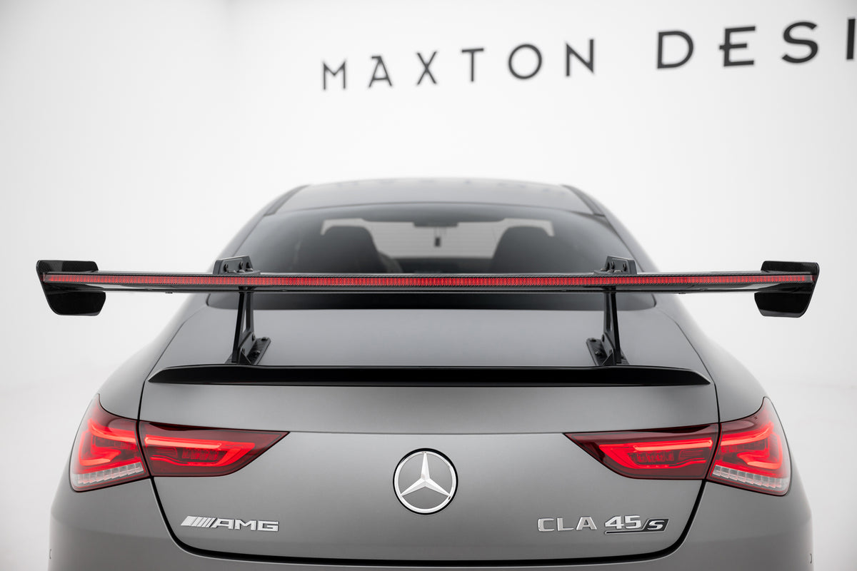 Karbonowy Spoiler Z Górnymi Mocowaniami + LED pasujący do Mercedes-Benz CLA Coupe C118 / C118 Facelift
