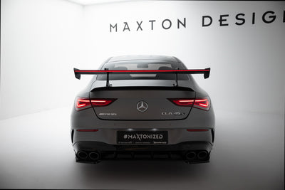 Karbonowy Spoiler Z Górnymi Mocowaniami + LED pasujący do Mercedes-Benz CLA Coupe C118 / C118 Facelift