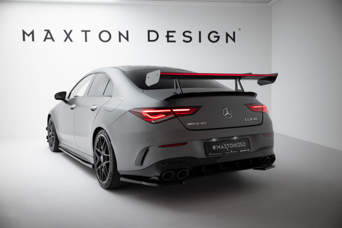 Karbonowy Spoiler Z Górnymi Mocowaniami + LED pasujący do Mercedes-Benz CLA Coupe C118 / C118 Facelift