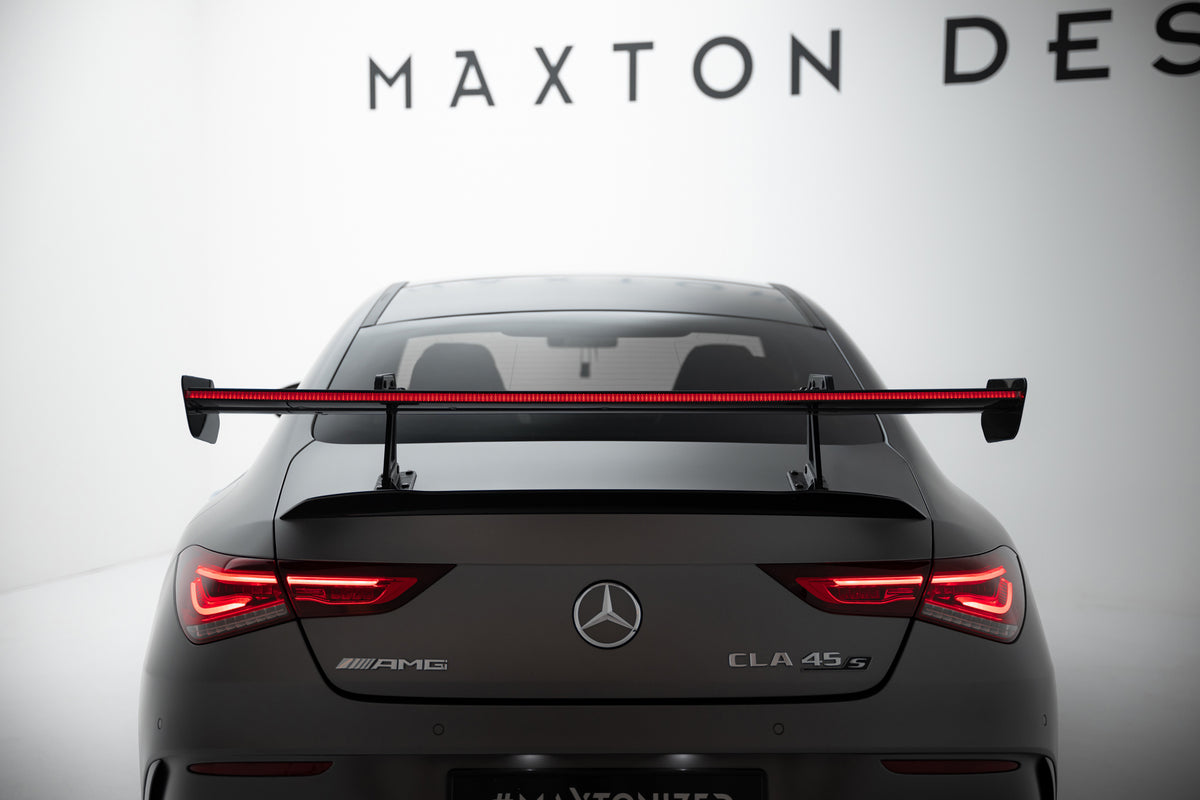Karbonowy Spoiler Z Górnymi Mocowaniami + LED pasujący do Mercedes-Benz CLA Coupe C118 / C118 Facelift