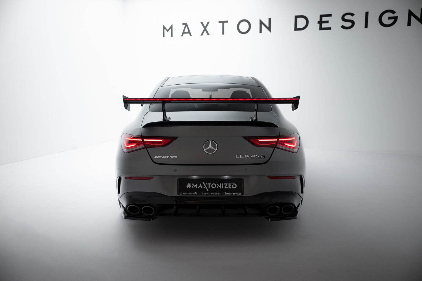Carbon Spoiler With Internal Brackets Uprights + LED suitable for Mercedes-Benz CLA Coupe C118 / C118 Facelift