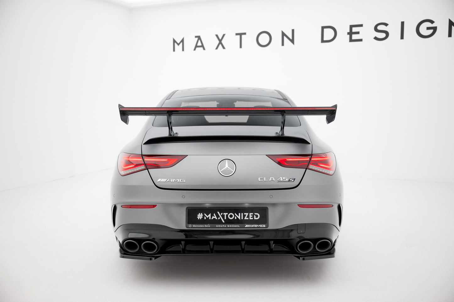 Carbon Spoiler With Internal Brackets Uprights + LED suitable for Mercedes-Benz CLA Coupe C118 / C118 Facelift