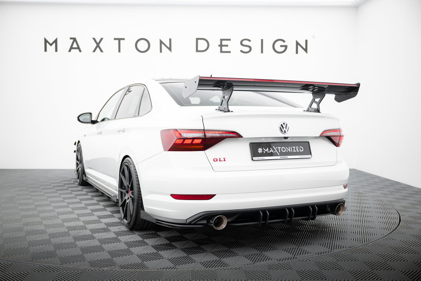 Carbon Spoiler With Internal Brackets Uprights + LED suitable for Volkswagen Jetta GLI Mk7