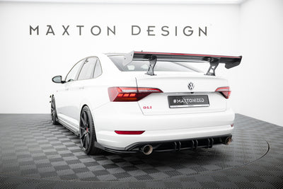 Carbon Spoiler With Internal Brackets Uprights + LED suitable for Volkswagen Jetta GLI Mk7