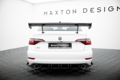 Carbon Spoiler With Internal Brackets Uprights + LED suitable for Volkswagen Jetta GLI Mk7