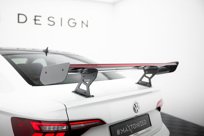 Carbon Spoiler With Internal Brackets Uprights + LED suitable for Volkswagen Jetta GLI Mk7