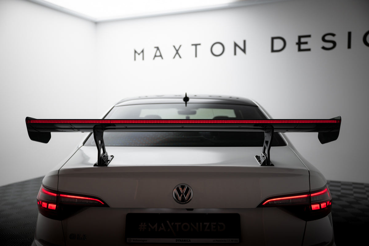 Carbon Spoiler With Internal Brackets Uprights + LED suitable for Volkswagen Jetta GLI Mk7