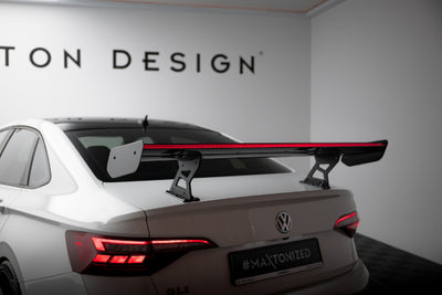 Carbon Spoiler With Internal Brackets Uprights + LED suitable for Volkswagen Jetta GLI Mk7
