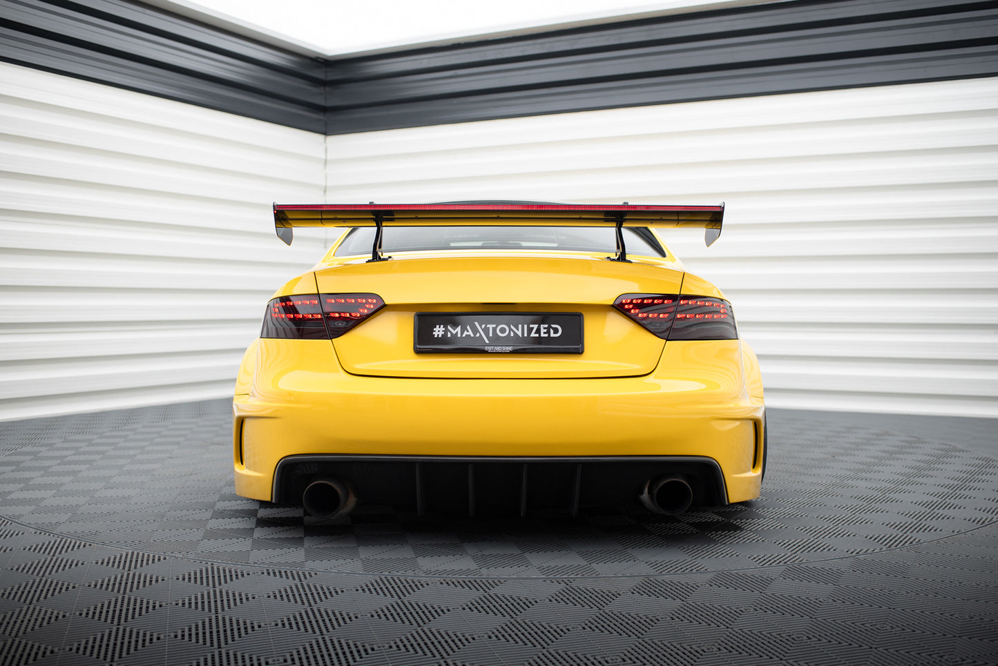 Carbon Spoiler With Upper Swan Mounting + LED suitable for Audi A5 Coupe 8T