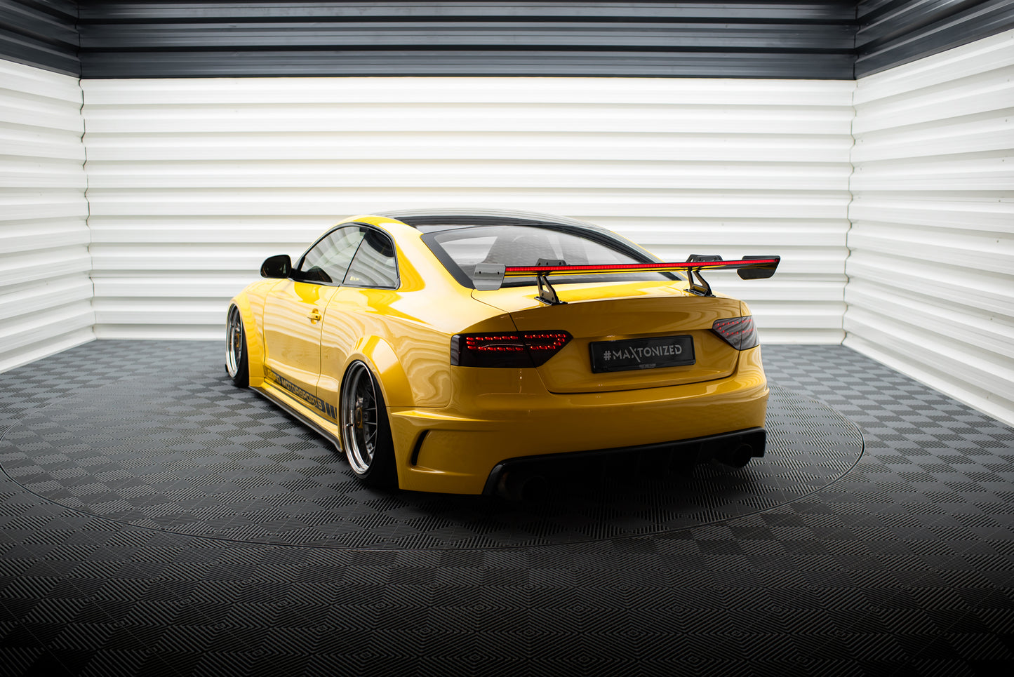 Carbon Spoiler With Upper Swan Mounting + LED suitable for Audi A5 Coupe 8T