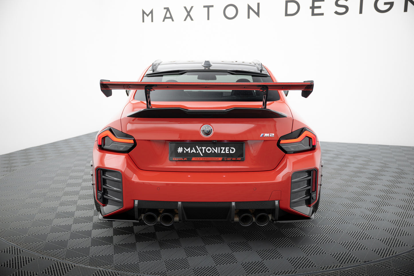 Carbon Spoiler With Internal Brackets Uprights + LED suitable for BMW M2 G87