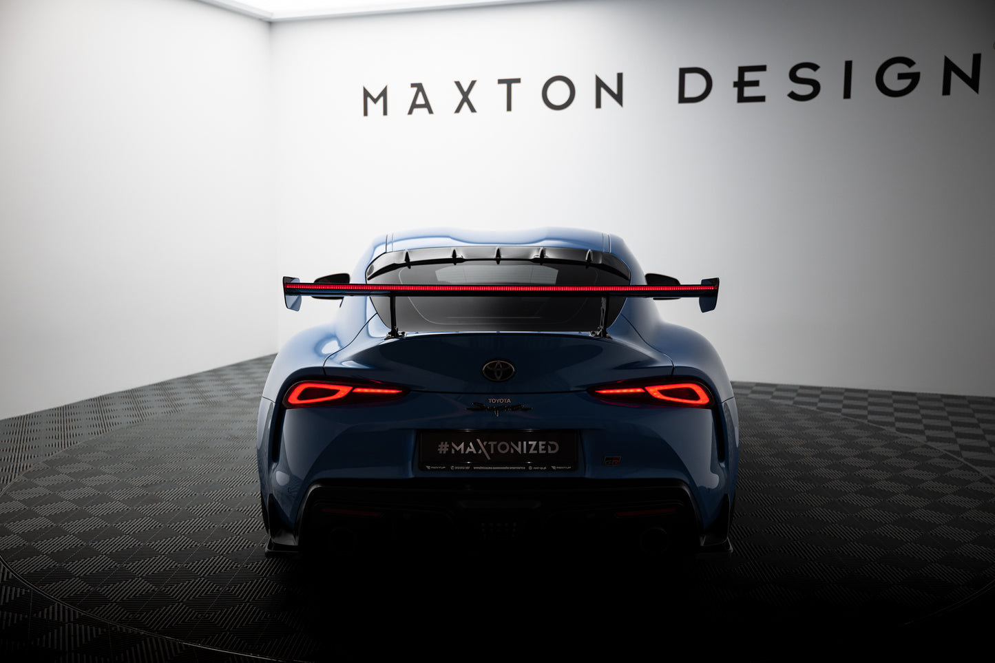 Carbon Spoiler With External Brackets Uprights + LED suitable for Toyota Supra Mk5