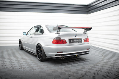 Carbon Spoiler With External Brackets Uprights + LED suitable for BMW 3 Coupe E46