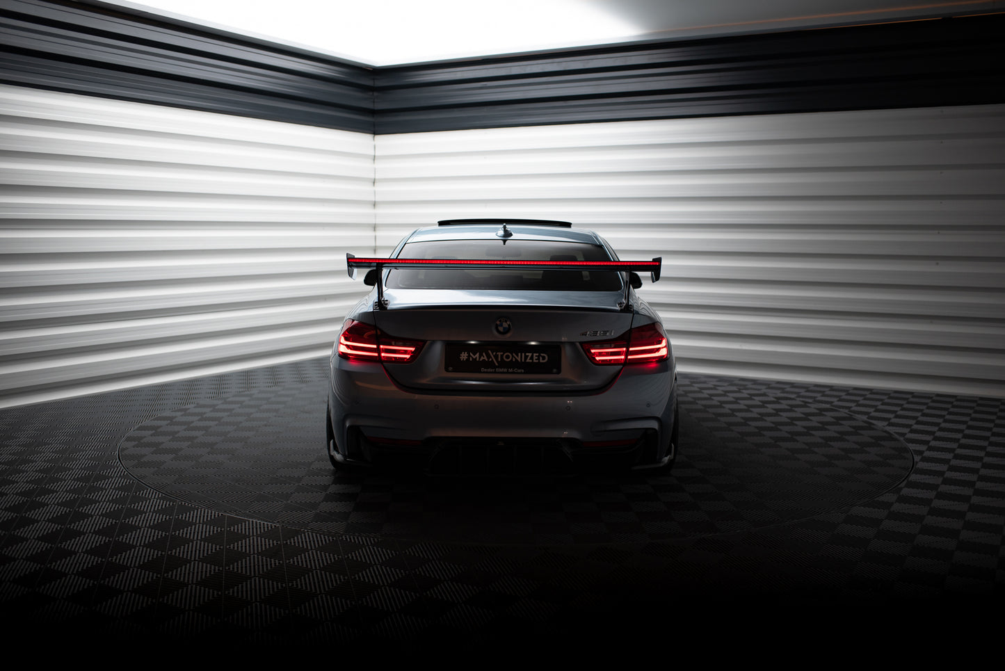 Carbon Spoiler With External Brackets Uprights + LED suitable for BMW 4 F32 / 4 F32 M-Pack Coupe