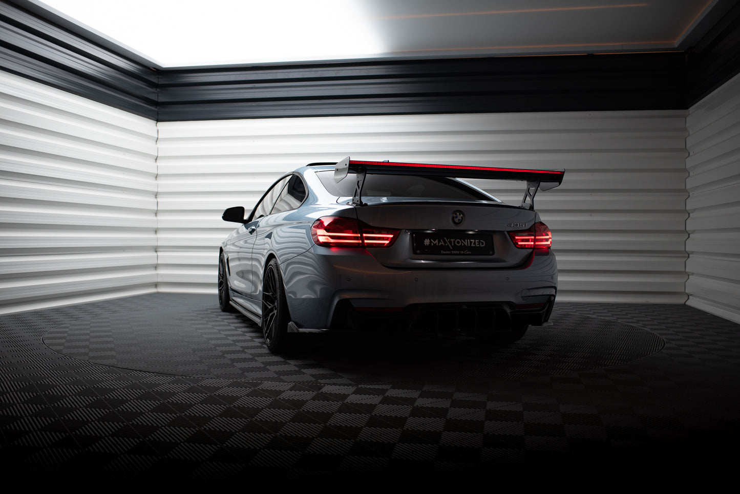 Carbon Spoiler With External Brackets Uprights + LED suitable for BMW 4 F32 / 4 F32 M-Pack Coupe