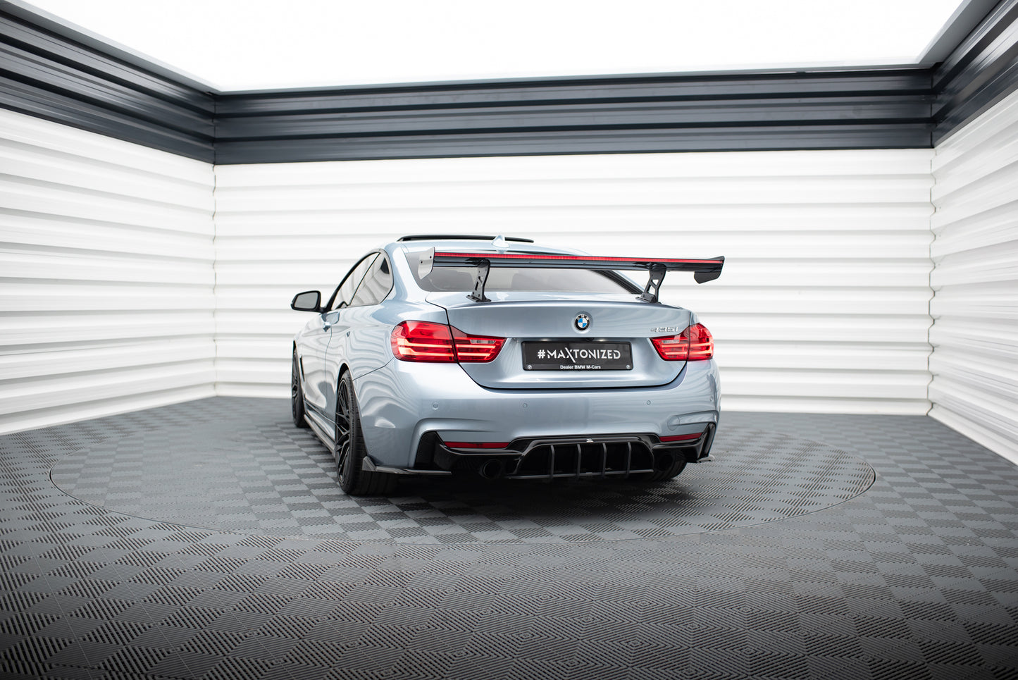 Carbon Spoiler With Internal Brackets Uprights + LED suitable for BMW 4 F32 / 4 F32 M-Pack Coupe