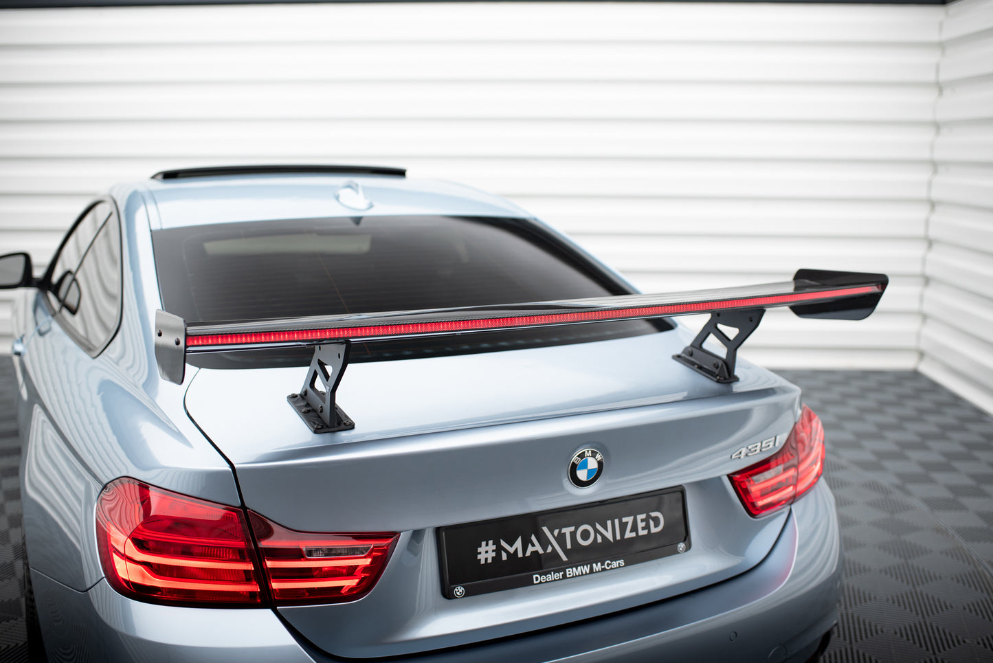 Carbon Spoiler With Internal Brackets Uprights + LED suitable for BMW 4 F32 / 4 F32 M-Pack Coupe