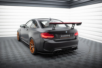 Karbonowy Spoiler Z Wewnętrznymi Wspornikami + LED pasujący do BMW M2 F87 / 2 / 2 M-Pack F22