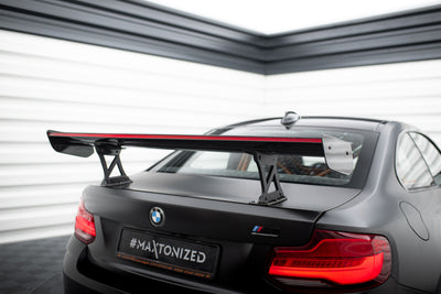 Karbonowy Spoiler Z Wewnętrznymi Wspornikami + LED pasujący do BMW M2 F87 / 2 / 2 M-Pack F22