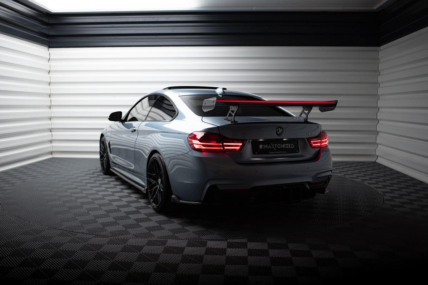 Carbon Spoiler With Internal Brackets Uprights + LED suitable for BMW 4 F32 / 4 F32 M-Pack Coupe