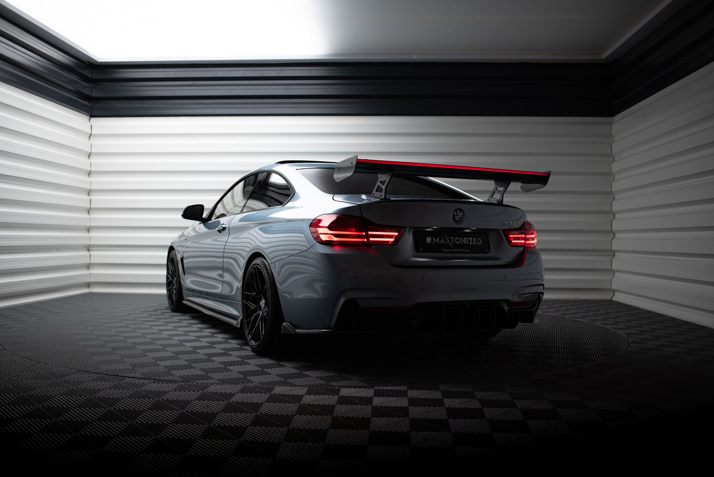 Carbon Spoiler With Internal Brackets Uprights + LED suitable for BMW 4 F32 / 4 F32 M-Pack Coupe