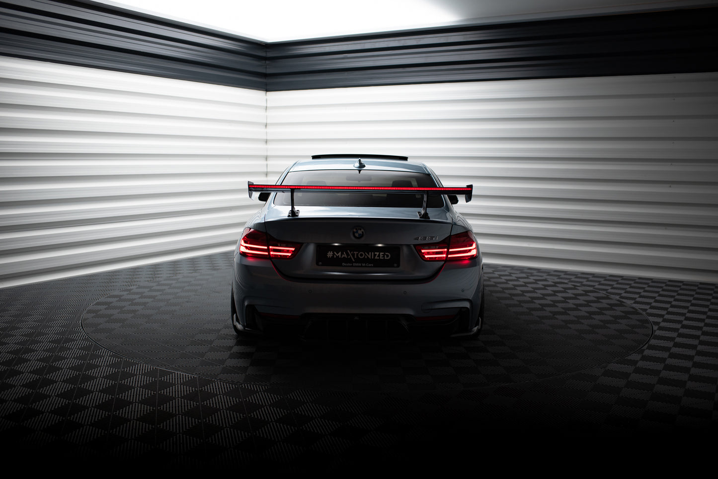 Carbon Spoiler With Internal Brackets Uprights + LED suitable for BMW 4 F32 / 4 F32 M-Pack Coupe