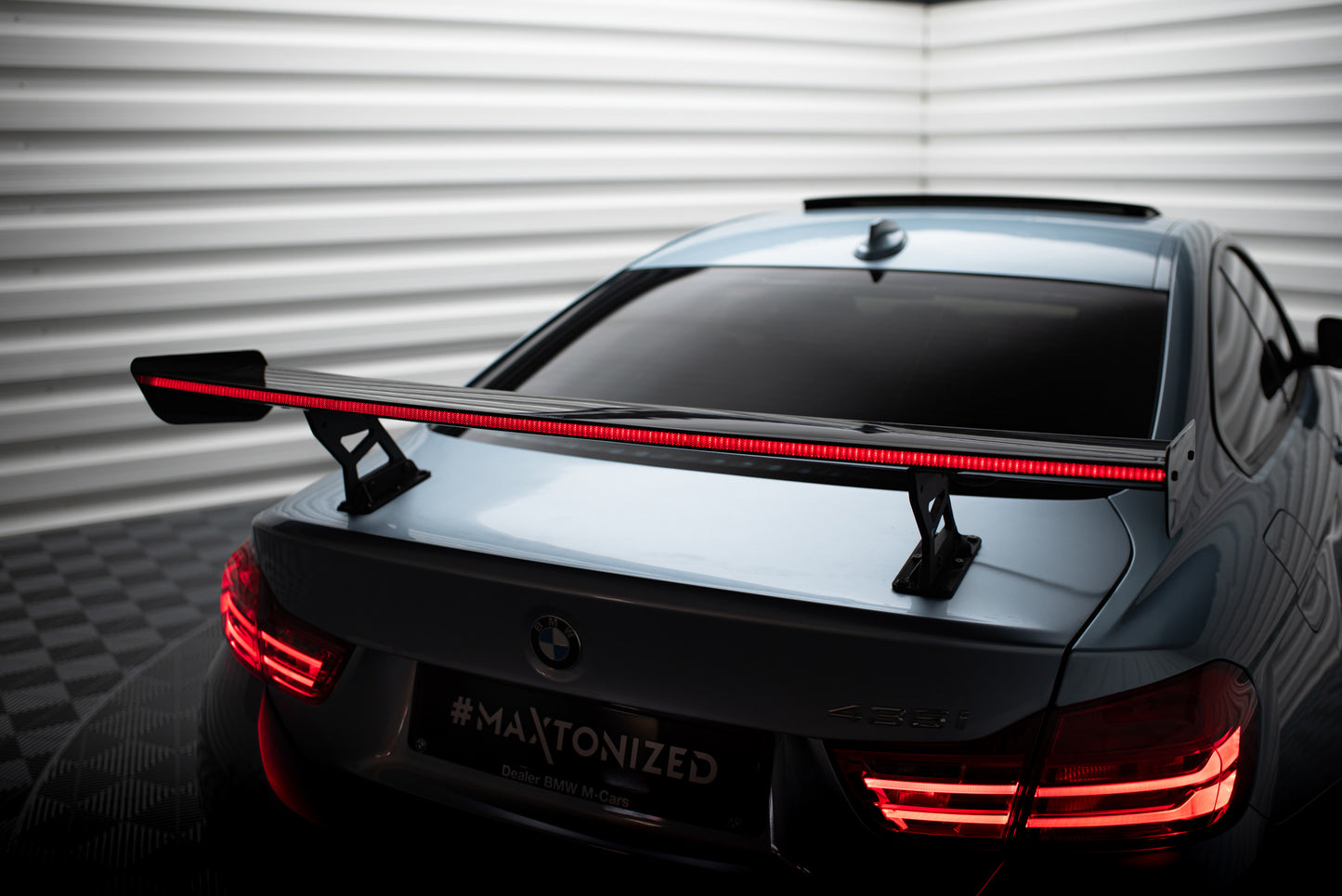 Carbon Spoiler With Internal Brackets Uprights + LED suitable for BMW 4 F32 / 4 F32 M-Pack Coupe