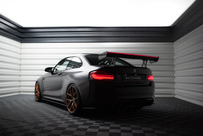 Karbonowy Spoiler Z Wewnętrznymi Wspornikami + LED pasujący do BMW M2 F87 / 2 / 2 M-Pack F22