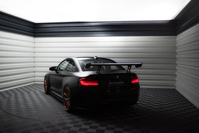 Karbonowy Spoiler Z Wewnętrznymi Wspornikami + LED pasujący do BMW M2 F87 / 2 / 2 M-Pack F22