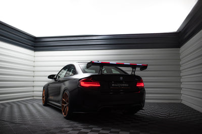 Karbonowy Spoiler Z Wewnętrznymi Wspornikami + LED pasujący do BMW M2 F87 / 2 / 2 M-Pack F22