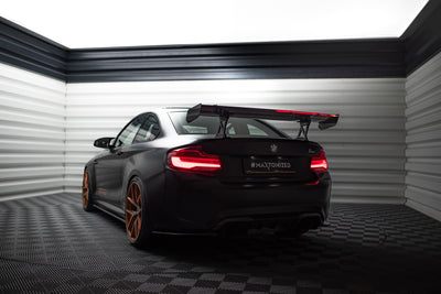 Karbonowy Spoiler Z Wewnętrznymi Wspornikami + LED pasujący do BMW M2 F87 / 2 / 2 M-Pack F22