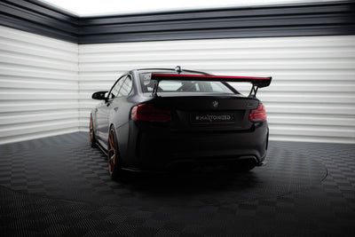 Carbon Spoiler With External Brackets Uprights + LED suitable for BMW M2 F87 / 2 / 2 M-Pack F22