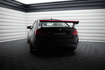 Carbon Spoiler With External Brackets Uprights + LED suitable for BMW M2 F87 / 2 / 2 M-Pack F22