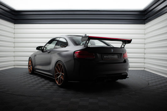 Karbonowy Spoiler Z Zewnętrznymi Wspornikami + LED pasujący do BMW M2 F87 / 2 / 2 M-Pack F22