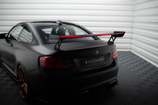 Karbonowy Spoiler Z Zewnętrznymi Wspornikami + LED pasujący do BMW M2 F87 / 2 / 2 M-Pack F22