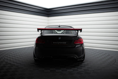 Carbon Spoiler With External Brackets Uprights + LED suitable for BMW M2 F87 / 2 / 2 M-Pack F22