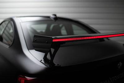 Carbon Spoiler With External Brackets Uprights + LED suitable for BMW M2 F87 / 2 / 2 M-Pack F22