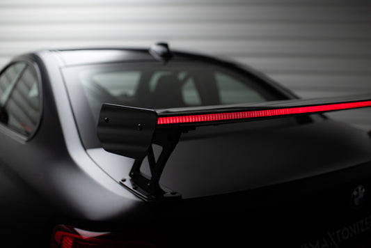 Karbonowy Spoiler Z Zewnętrznymi Wspornikami + LED pasujący do BMW M2 F87 / 2 / 2 M-Pack F22
