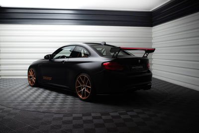 Carbon Spoiler With External Brackets Uprights + LED suitable for BMW M2 F87 / 2 / 2 M-Pack F22
